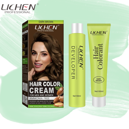 Lichen Hair Color Cream 200ml (100ml Color Cream + 100ml Developer)
