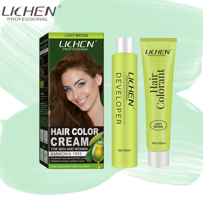 Lichen Hair Color Cream 200ml (100ml Color Cream + 100ml Developer)