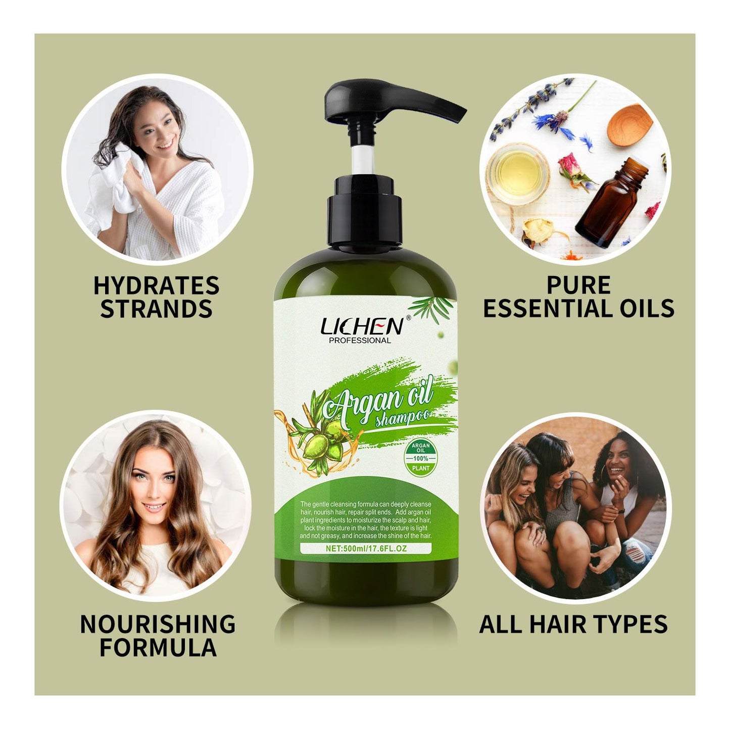 Lichen Argan Oil Shampoo | Argan Shampoo (500ml)